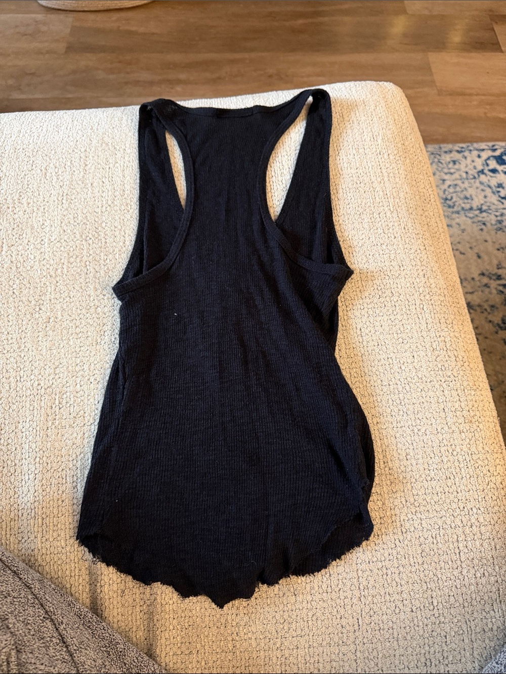 Michele Black Ribbed Snap-Front Racerback Tank - Picture 3 of 3